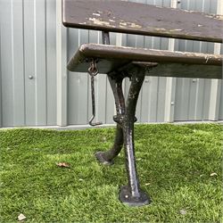Cast iron and wood slatted garden bench - THIS LOT IS TO BE COLLECTED BY APPOINTMENT FROM DUGGLEBY STORAGE, GREAT HILL, EASTFIELD, SCARBOROUGH, YO11 3TX