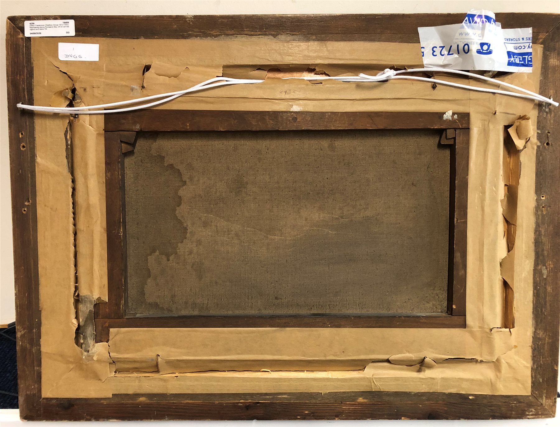 Arthur A Friedenson (Staithes Group 1872-1955): Haymaking above Runswick Bay, oil on canvas signed and dated '94, 30cm x 46cm

