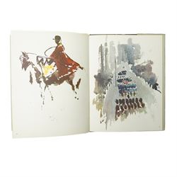 Charles Mozley 'State Funeral of Winston Churchill' sketch book 1965 with inscription together with original sketch and pasted in letter signed by Mozley and dated 1968, dust wrapper, not price clipped