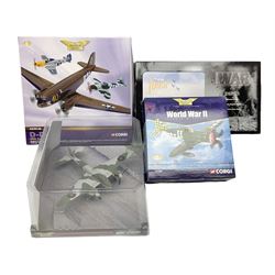 Corgi - Aviation Archive limited edition 1:144 scale set AA99148 of Douglas C-47, P-47D Thunderbolt and P-51D Mustang No.2022/4000; 1:72 scale AA32810 DH Mosquito FB VI; and 1:72 scale AA33804 P-47D Thunderbolt; together with Corgi 'A Century of War' CS90025 set 'Their Finest Hour'; all boxed (4)