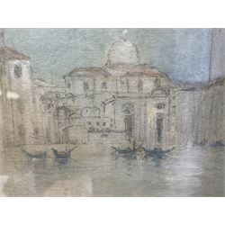 John Ruskin (British 1819-1900): Venice by Moonlight, watercolour and pencil signed 16cm x 22cm
Provenance: (Charles) Fairfax Murray collection, label verso