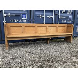 Waxed solid pine church pew - THIS LOT I