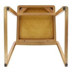 TrabÀ - Italian beech framed Roxanne chair, ochre leatherette seat, shaped beech frame