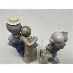 Two Lladro figures, comprising Pals Forever no 7686 and Destination Big Top no 6245, both with original boxes, largest example H23cm