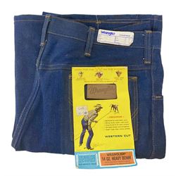1970's Wrangler blue denim Jeans, with tag, size 38 34, waist 38 97