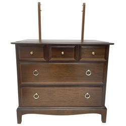Stag Minstrel - mahogany dressing chest, raised mirror back, fitted with three short over two long drawers