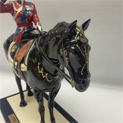 Coalport figure, 'Trooping the Colour', modelled as  Queen Elizabeth II taking the salute at Trooping the Colour, by Timothy Potts, limited edition 124/450