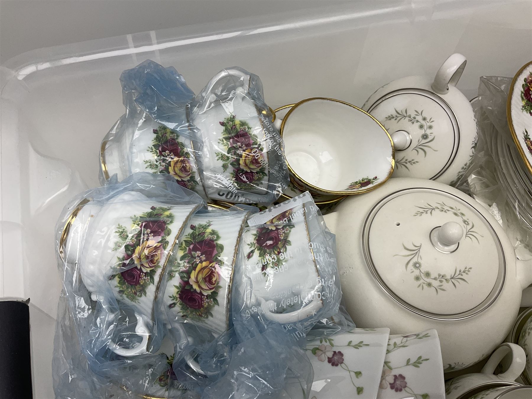 Wedgwood Westbury pattern tea set; another Wedgwood floral patterned tea set; and an Elizabethan rose pattern tea set.