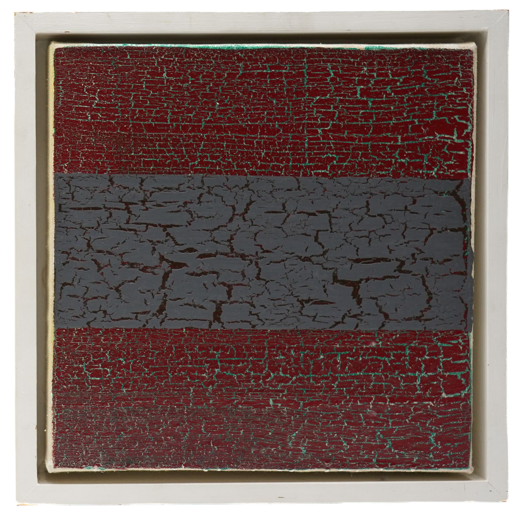 Gillian Ross Kelsey (British 1935-2025): 'Grey Ribbon', mixed media on canvas, signed and titled verso 30.5cm x 30.5cm