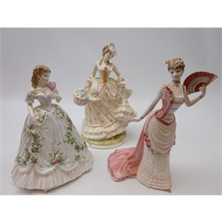  Tree Royal Worcester limited edition figurines 'Song of Spring', 'Queen of Hearts' & 'The Painted Fan' (3)  