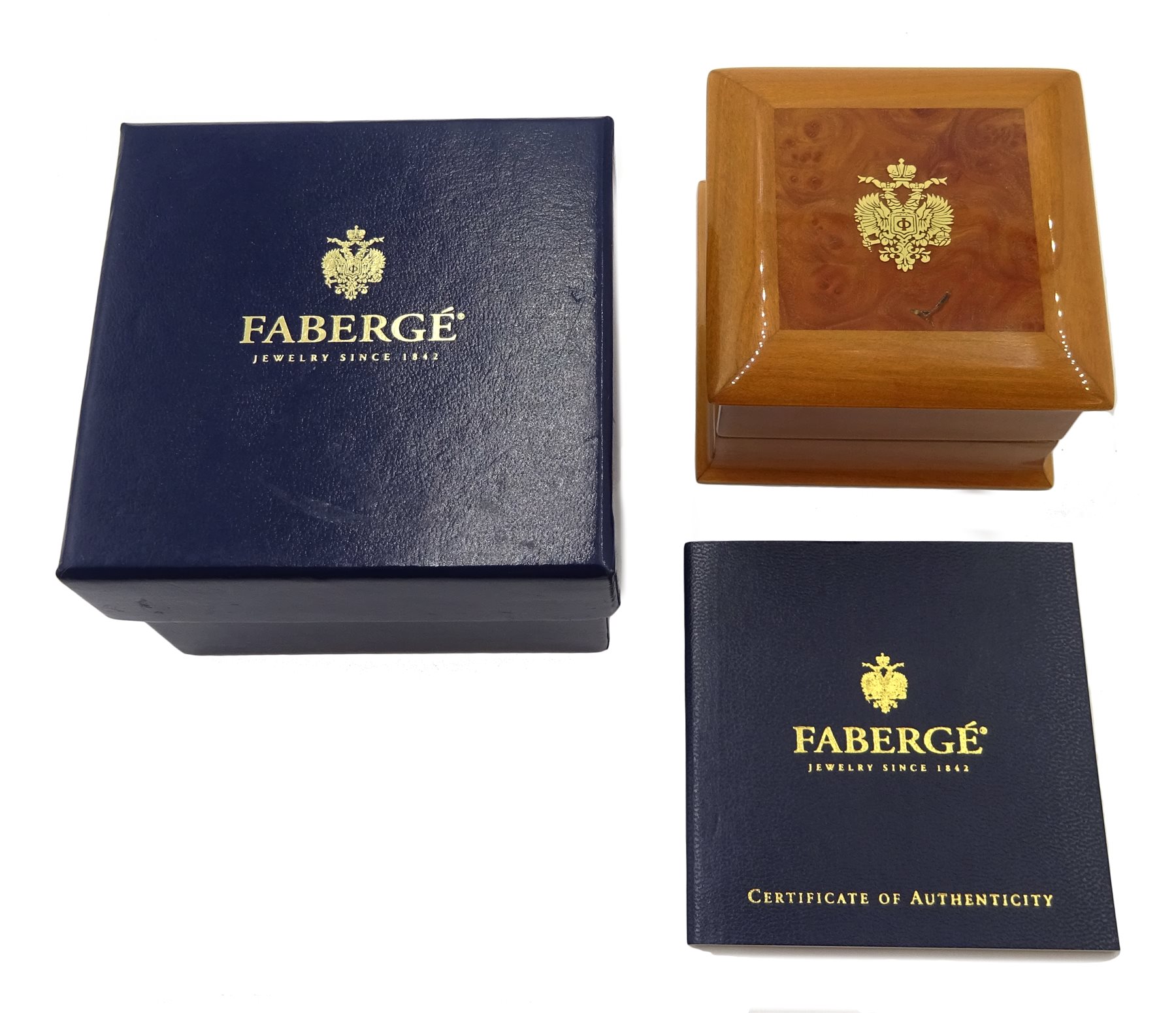 Victor Mayer for Faberge 18ct gold and blue guilloche enamel pendant, hinged lid revealing chick within, limited edition No.617/1000 reference No. F-1817 OB, stamped 750, boxed with certificate of authenticity 

[image code: 6mc]