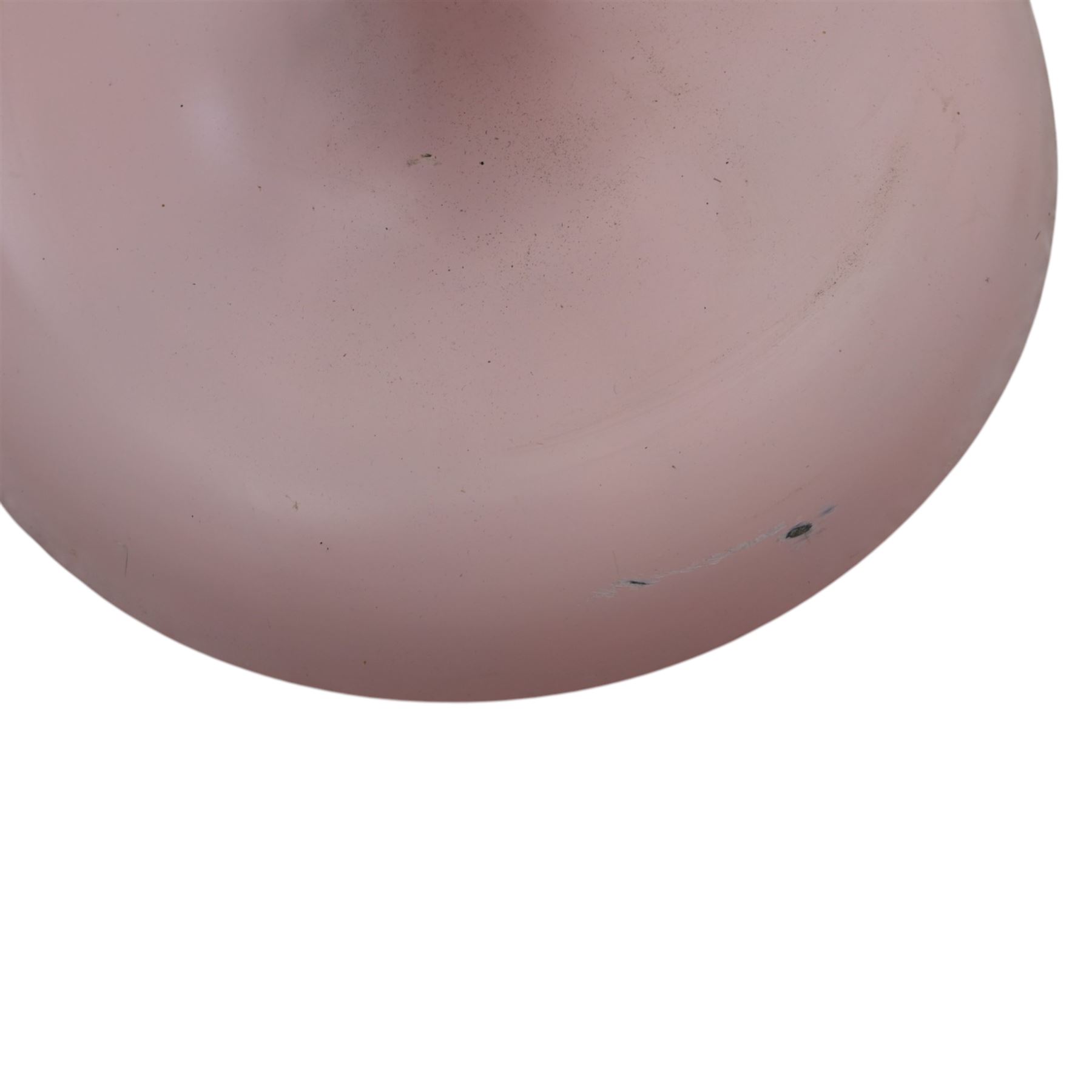 Contemporary pink floor lamp, in the manner of Anglepoise, counter balance sprung arm, blue cord with a weighted base 