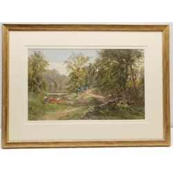 Revd Laurence George Bomford (British 1847-1926): 'On the River Tees', watercolour signed with initials and dated 1876, 30cm x 49cm