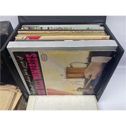 Collection of vinyl records and two record cases