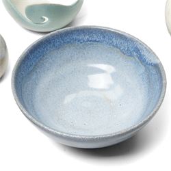 Collection of studio pottery, in blue glazes, artists to include David Morris and Alison Sandeman, many unmarked (10)