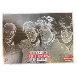 Rolling Stones Voodoo Lounge World Tour 1994/95 poster signed in black marker pen by Charlie Watts, Keith Richards, Mick Jagger and Ronnie Wood 58 x 81cm, unframed