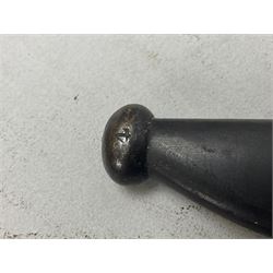 French Model 1866 Chassepot bayonet with 57cm curving fullered steel blade dated 1873 No.L63963; in steel scabbard with conforming number L71.5cm overall; and French St. Etienne Gras bayonet dated 1878 No.K10674 in steel scabbard numbered 79437 (2)