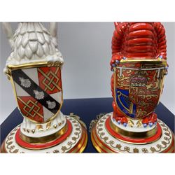 Pair of Minton Royal Wedding heraldic beasts for Mulberry Hall, 105/250 limited edition with box, H16cm