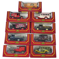 Collection of die cast model cars, trucks and trains, including Maisto Supercar Collection, Matchbox Models of Yesteryear, Matchbox Series, Dublo Dinky Toys and Cameo from Corgi The Village Collection, mostly boxed