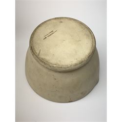 A group of 19th century ceramics, comprising agateware teapot with pewter cover, the body detailed with verse, a further example detailed A Present from Blackpool, large Wedgwood best composition mortar, two copper lustre jugs and a small cup, floral print decorated jug possibly Don Pottery, Gaudy Welsh jug, floral painted mug, Staffordshire nursery plate, teapot, and teacup and saucer, reticulated chestnut basket, Staffordshire bough group, plus a later Staffordshire style dog. (9). 