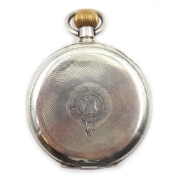  Silver crown wound 8 day lever pocket watch by Hebdomas Watch Co Switzwerland import marks London 1918  