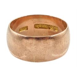 Early 20th century 9ct rose gold wedding band, Birmingham 1916, approx 7.2gm