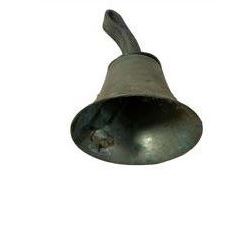 Collection of 44 late 19th century brass church/musical handbells with leather straps by James Shaw Brothers of Bradford and bells marked G.W. possibly cast by the George Welch bell foundry, London.
The number of bells and stated notation, some at different pitch, is as follows;
5 “C”, 4 “D”, 5 “E”, 4 “F”, 5 “G”, 5 “A”, 6 “B”.
3 “F#”, 4 “C#”,1 “Db”, 1 “G#”, 1”A#”.
Two of the bells are minus their clappers and one bell has no leather strap.
