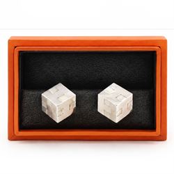 Hermès H Cube pair of silver cufflinks, London 2005, boxed