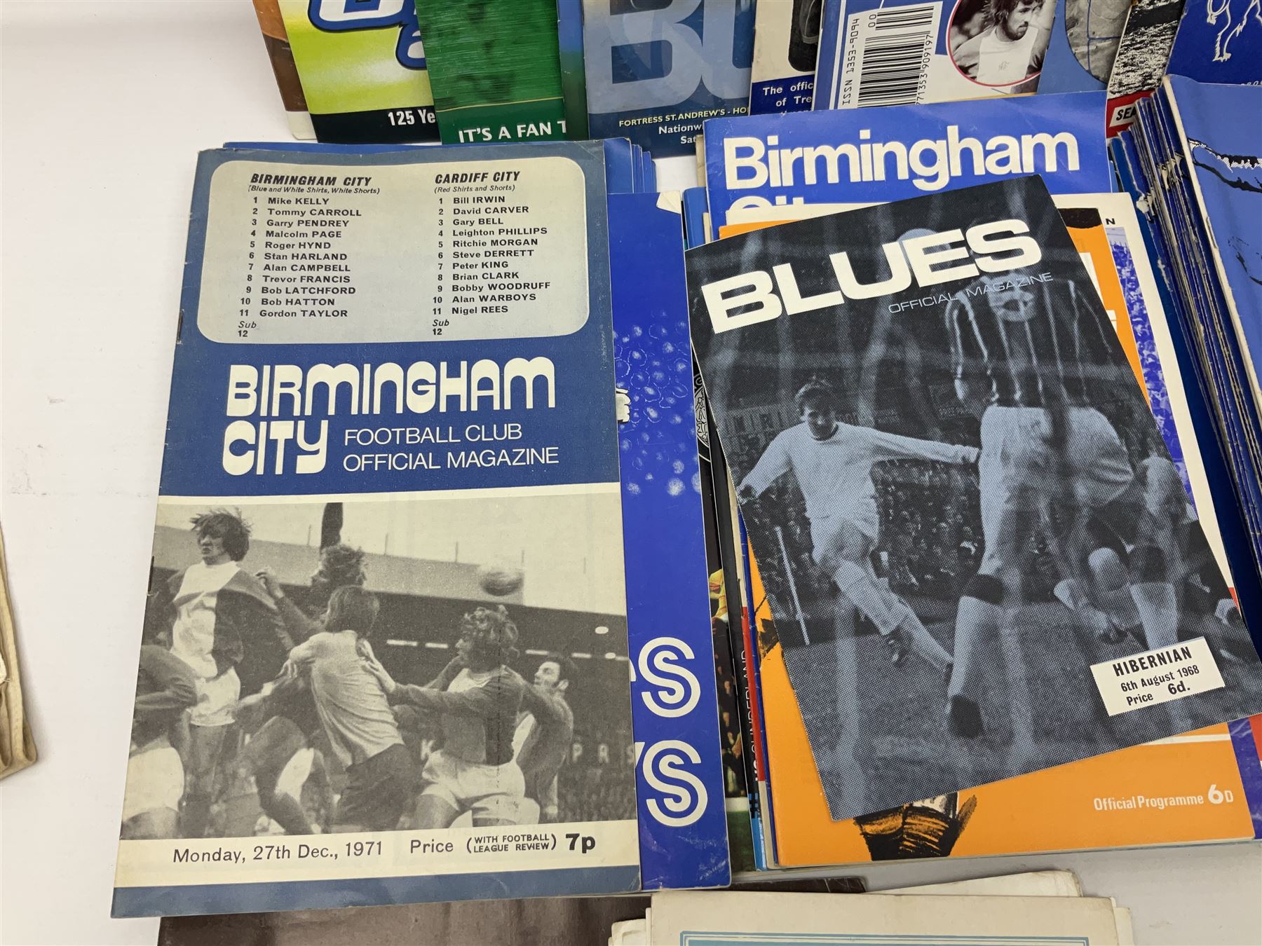 1931 F.A. Cup Final Birmingham City printed silk handkerchief, quantity of Birmingham City football programmes, and Tufty Club silk handkerchief