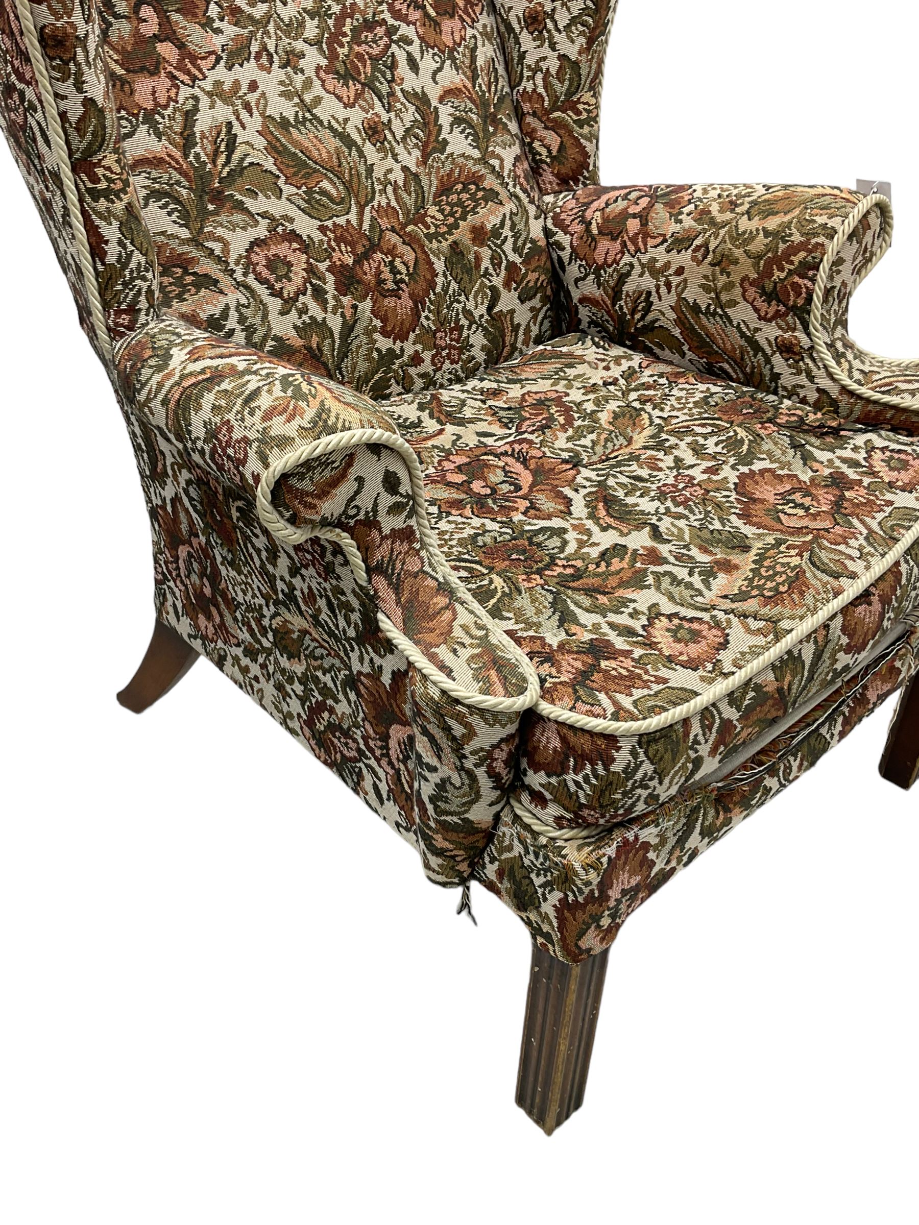 Parker Knoll mid20th century wingback armchair, upholstered in