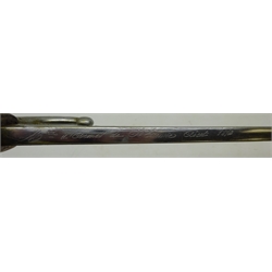  French Sword/Bayonet, 57cm recurved blade engraved on spine with date 1874, shaped part polished grip, in polished steel scabbard No.A82101, L71cm    