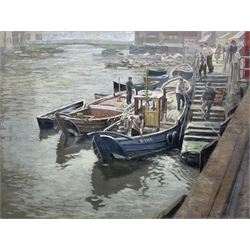 Colin Clough Hilton (British 1902-1984): 'In Whitby Harbour', oil on canvas signed, titled on labels verso 59cm x 79cm