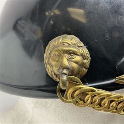 Lancers cap with original 19th century fittings for the 16th Lancers on a modern fibre glass shell with liner