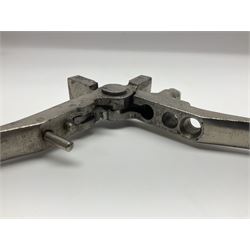 Smith & Wesson Russian .44 calibre Ideal nickel plated iron loading tool incorporating bullet mould L23cm