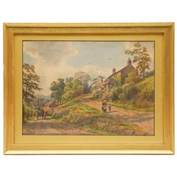Albert Dunnington (British 1860-1928): Countryside Views and Angler by a Bridge, four watercolours signed and three dated 1915-23, three in matching frames max 25cm x 35cm (4)