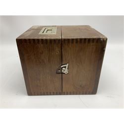 Admiralty Patt. 1640 Cell Tester by Muirhead & Co. Ltd. No.114993; in original teak case with inset carrying handle 17cm square H21cm