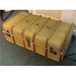 Thomas William Whipp ARIBA (1880-1950) (Chartered Architect and Surveyor): Quantity of architectural drawings and plans relating to Scarborough including: Manor Road Boarding House 1932, Temperance Hall Falsgrave Road 1935, Londesborough Theatre and Picture House 1930 Cooperative Bakery Victoria Road 1938, 4 Valley Bridge Parade 1927, Cooperative Society 181-183 Dean Road 1931, Mill Lane Bakery 1938, housed in a canvas steamer style trunk, wood and metal bound, L91cm