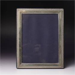 Silver upright photograph frame on easel stand, aperture size 20cm x 14.5cm Sheffield 2001...