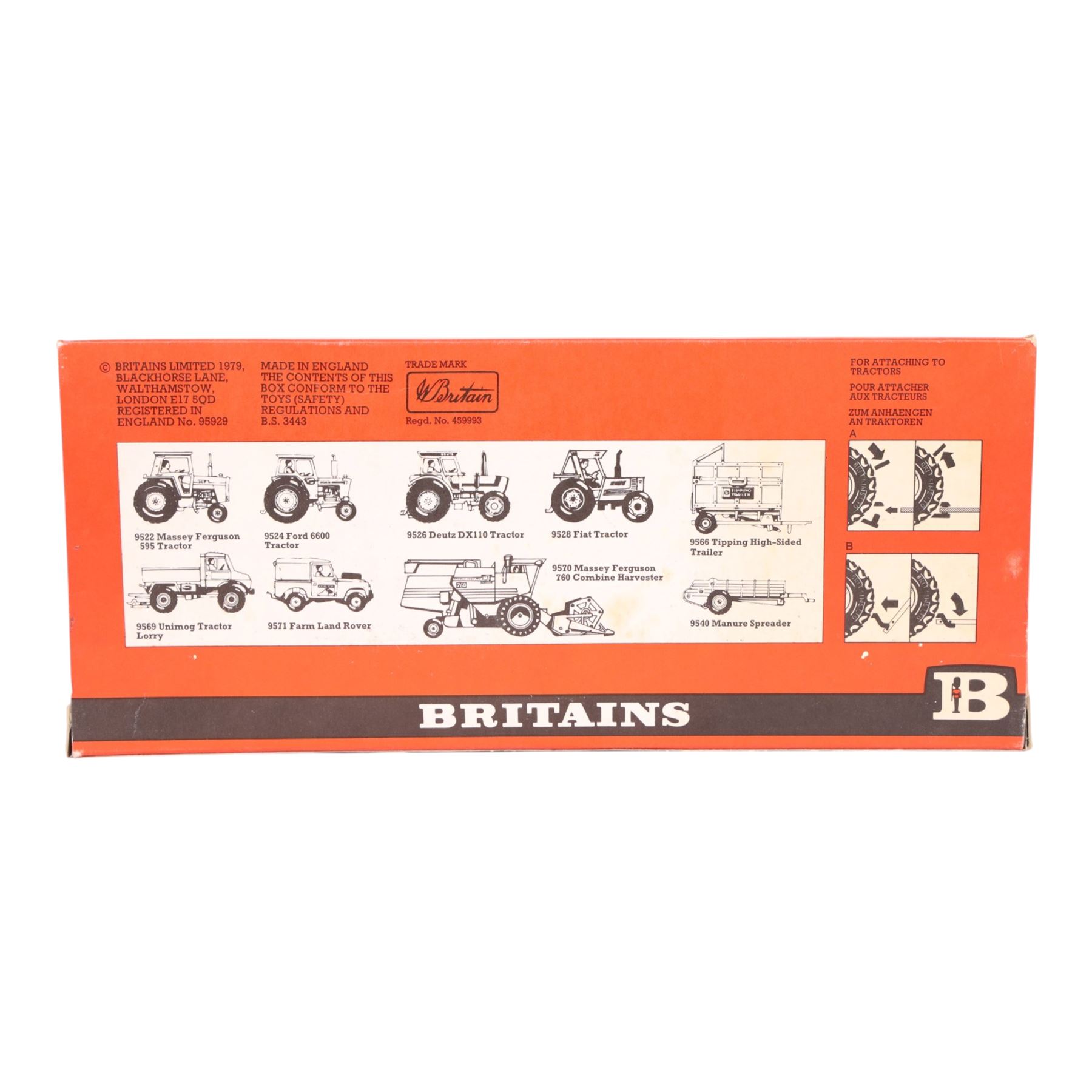 Britains Massey Ferguson tractor and trailer no. 9598, boxed