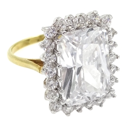  Cubic zirconia gold-plated silver dress ring   