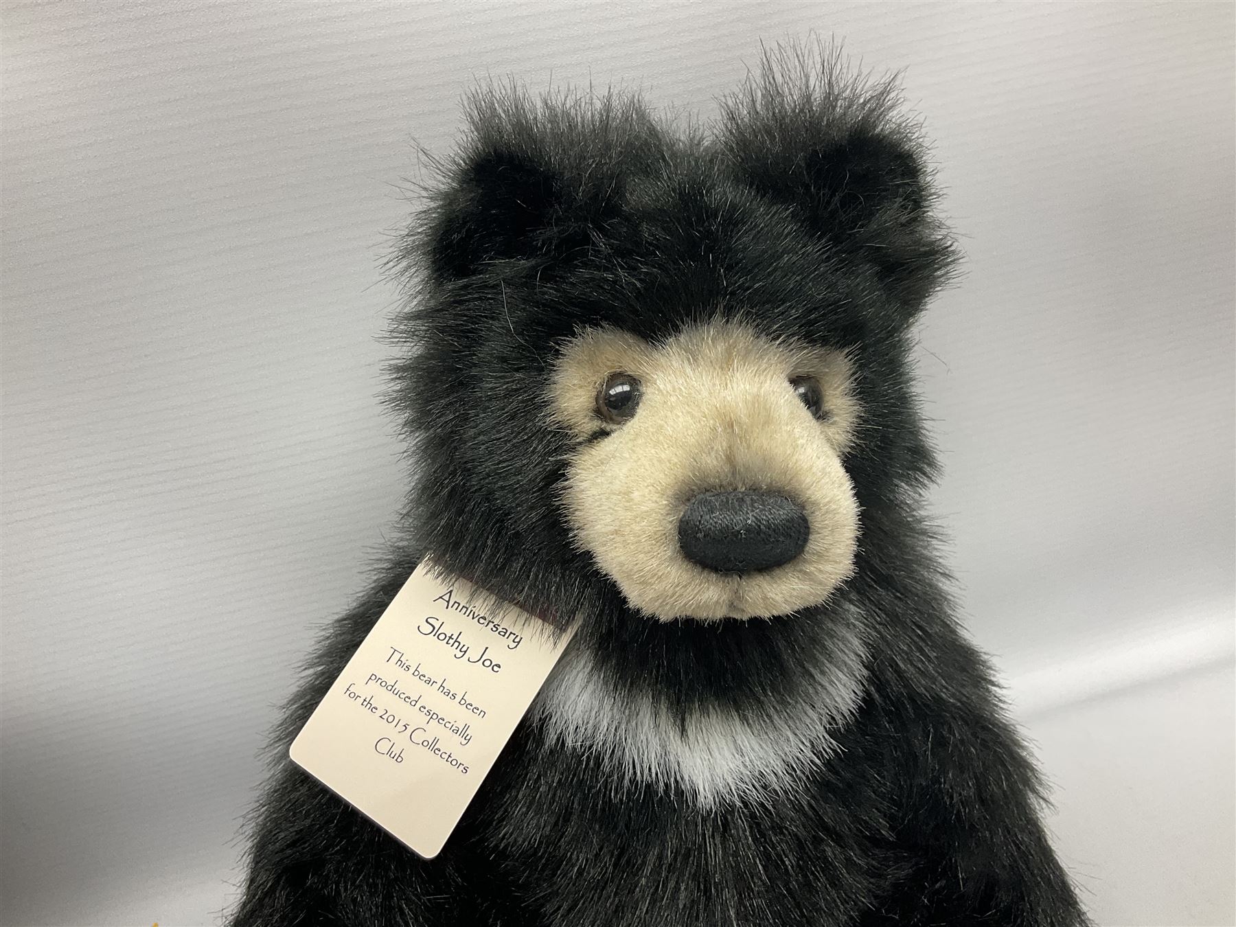 Five Charlie Bears, comprising limited edition Birthday Wojtek CB171840, limited to 4200, Anniversary Kojak CB161707, and Anniversary William CB151681, each designed by Isabelle Lee, Xavier CB620008, designed by Heather Lyell, and Anniversary Slothy Joe CB151558, all with tags 
