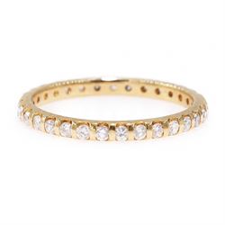18ct gold diamond full eternity ring, set with thirty-one round brilliant cut diamonds, to...