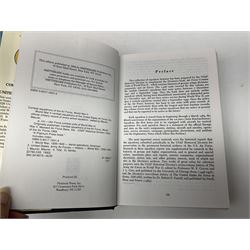 Four reference books of US Military interest comprising Basic Training US Army Training Center Infantry Fort Jackson, South Carolina; two books on the 43rd Infantry Division; and WW2 Combat Squadrons of the USAF; and three other books including German Army & Navy Uniforms and Insignia 1871-1918 (7)