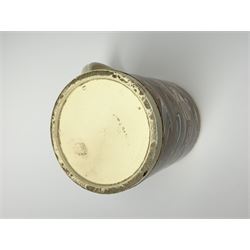 Late 18th century earthenware mug, possibly Ralph Wedgwood, Burslem or Ferrybridge, with surface marbled decoration and later gilt detail to rims and handle, impressed beneath Wedgwood & Co, H12cm