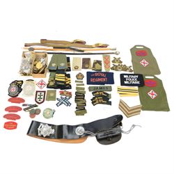 Large collection of militaria items, including RAF dog tags, The Royal Grenadiers belt buc...