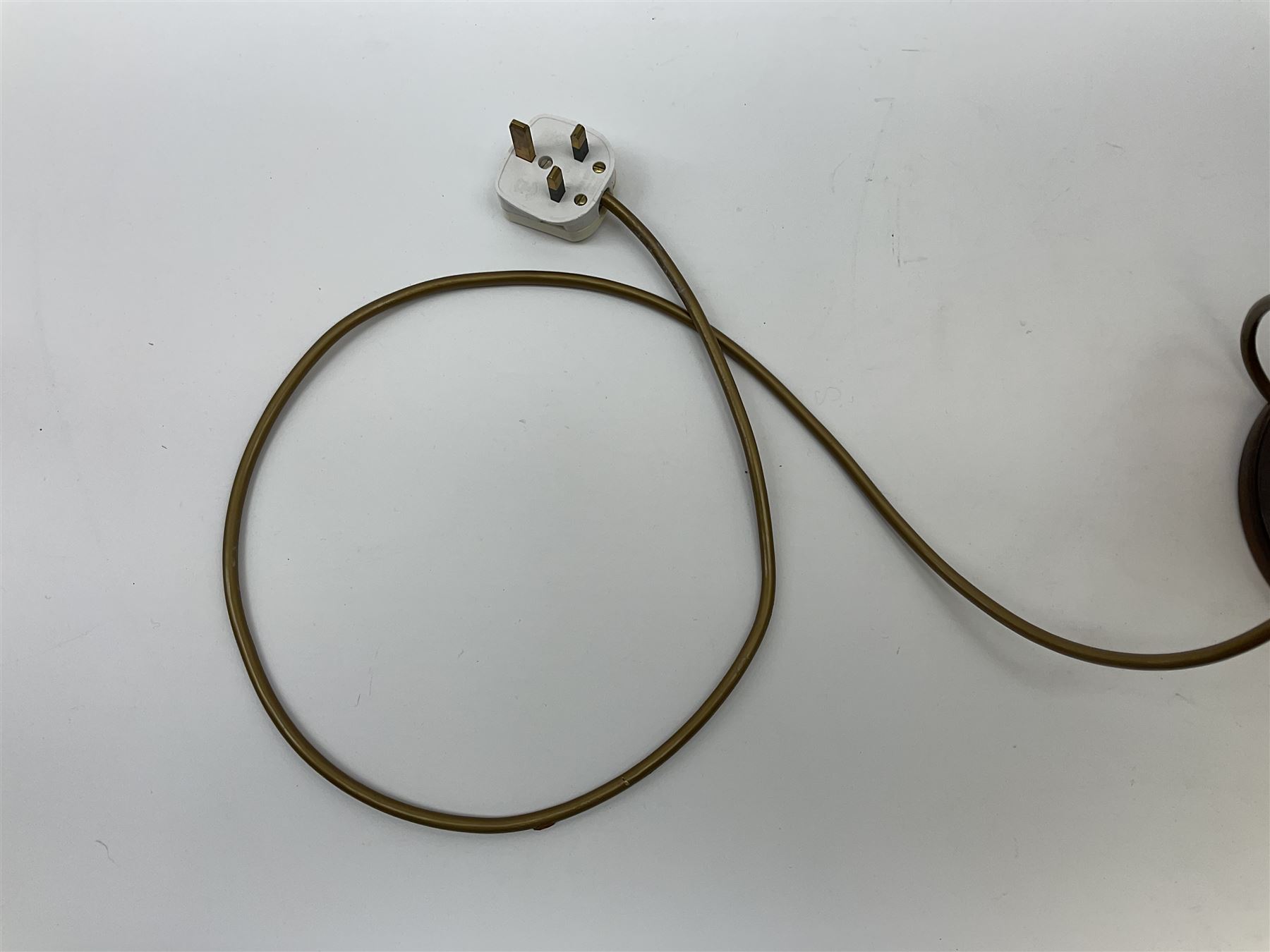 Table lamp of baluster form, decorated in the Oriental style with phoenix and dragon amidst blossoming flowers, with plated cream fabric shade, lamp base not including fixtures H35cm