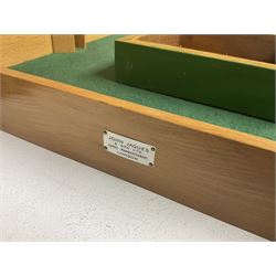 John Jaques and Son ‘Devil Among the Tailors’ wooden vintage skittles game, missing pole and ball, with instruction manual and original box; and a Corinthian Bagatelle board with marbles and push stick 