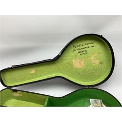 Rosetti Serenader eight-string mandolin with slightly bowed segmented maple back and ribs and ivorine mounts L62cm; in carrying case