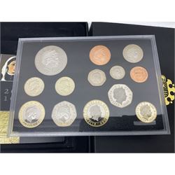 Five The Royal Mint United Kingdom proof coin sets, dated 2006, 2007, 2008, 2010 and 2011, all cased with certificates