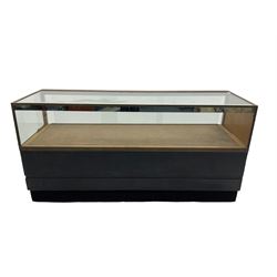 Early 20th century oak and brass framed glazed shop display counter